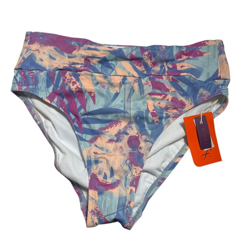 Freely Womens High Waist Swim Bottom Size‎ S Multicolor Blue Pink